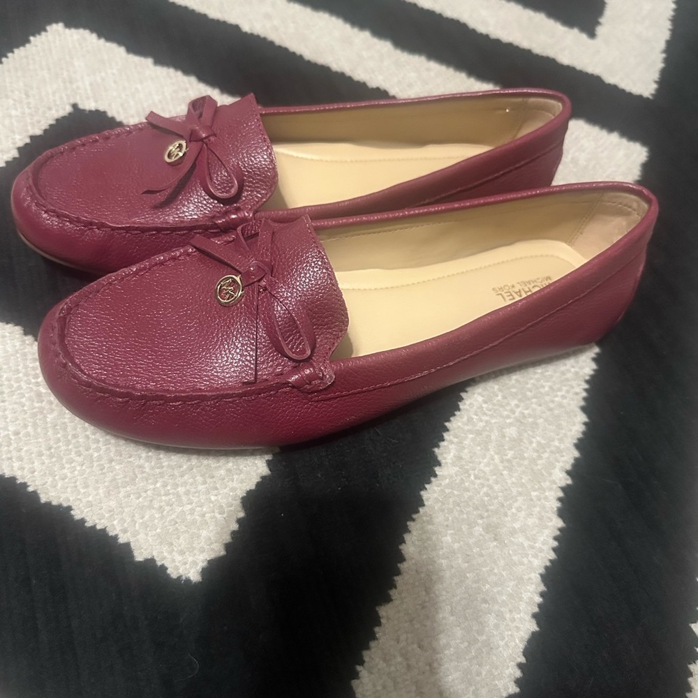 Michael Kors Maroon Leather Loafers